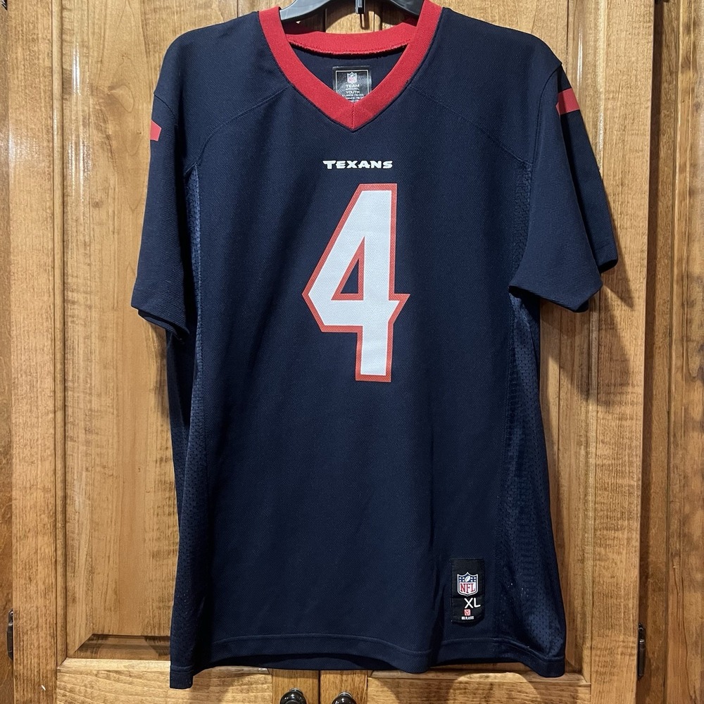 Nike NFL Houston Texans Deshaun‎ Watson #4 Jersey Navy Youth Boys Size XL 18/20